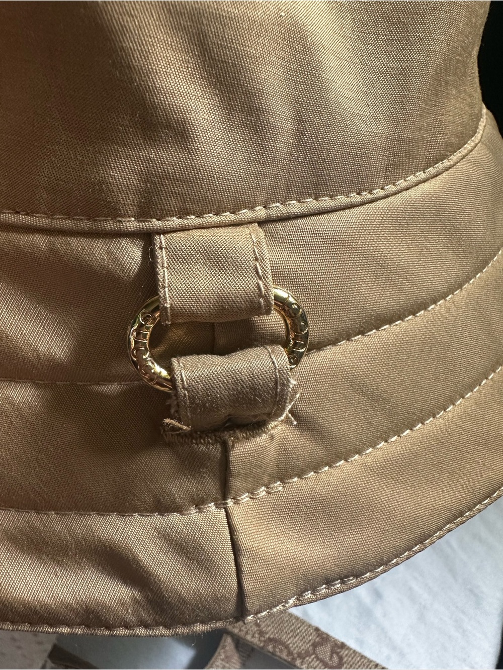 Gucci Beige GG Supreme Tie-Strap Bucket Hat - Picture 8 of 8